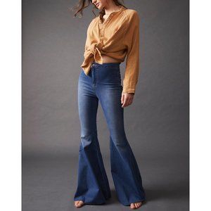 NWT Free People Just Float On Flare Jeans / Jericho Blue